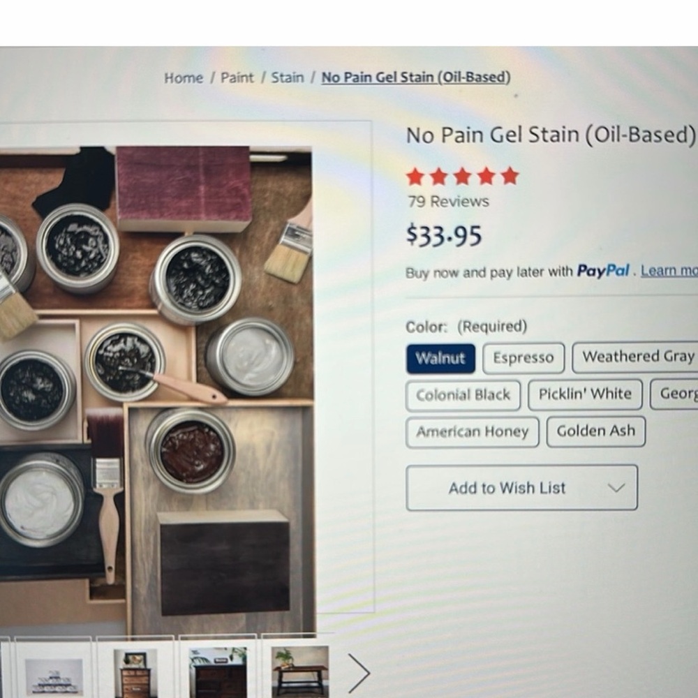 Golden Ash - No Pain Gel Stain - by Dixie belle - Picture 2 of 5